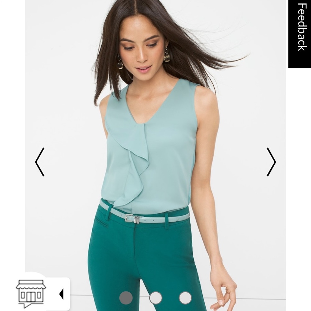 WHBM Sleeveless Ruffle Top